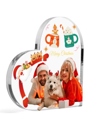 Heart Shaped Christmas Acrylic Keepsake Ornament Personalized Gift