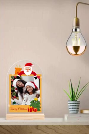 Personalised Lightweight Arch Acrylic Table Sign with Wood Stand