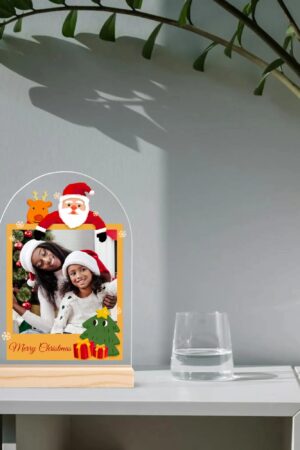 Personalised Lightweight Arch Acrylic Table Sign with Wood Stand