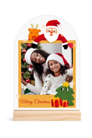 Personalised Lightweight Arch Acrylic Table Sign with Wood Stand