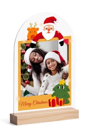 Personalised Lightweight Arch Acrylic Table Sign with Wood Stand