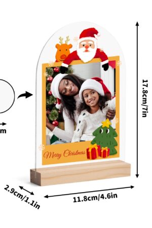 Personalised Lightweight Arch Acrylic Table Sign with Wood Stand