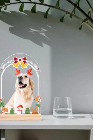 Personalised Lightweight Arch Acrylic Table Sign with Wood Stand