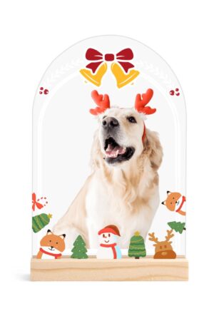 Personalised Lightweight Arch Acrylic Table Sign with Wood Stand