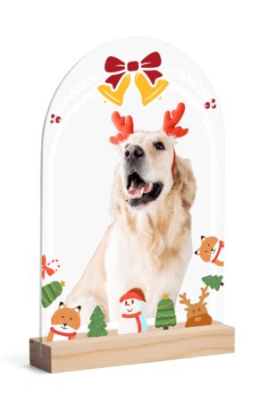 Personalised Lightweight Arch Acrylic Table Sign with Wood Stand