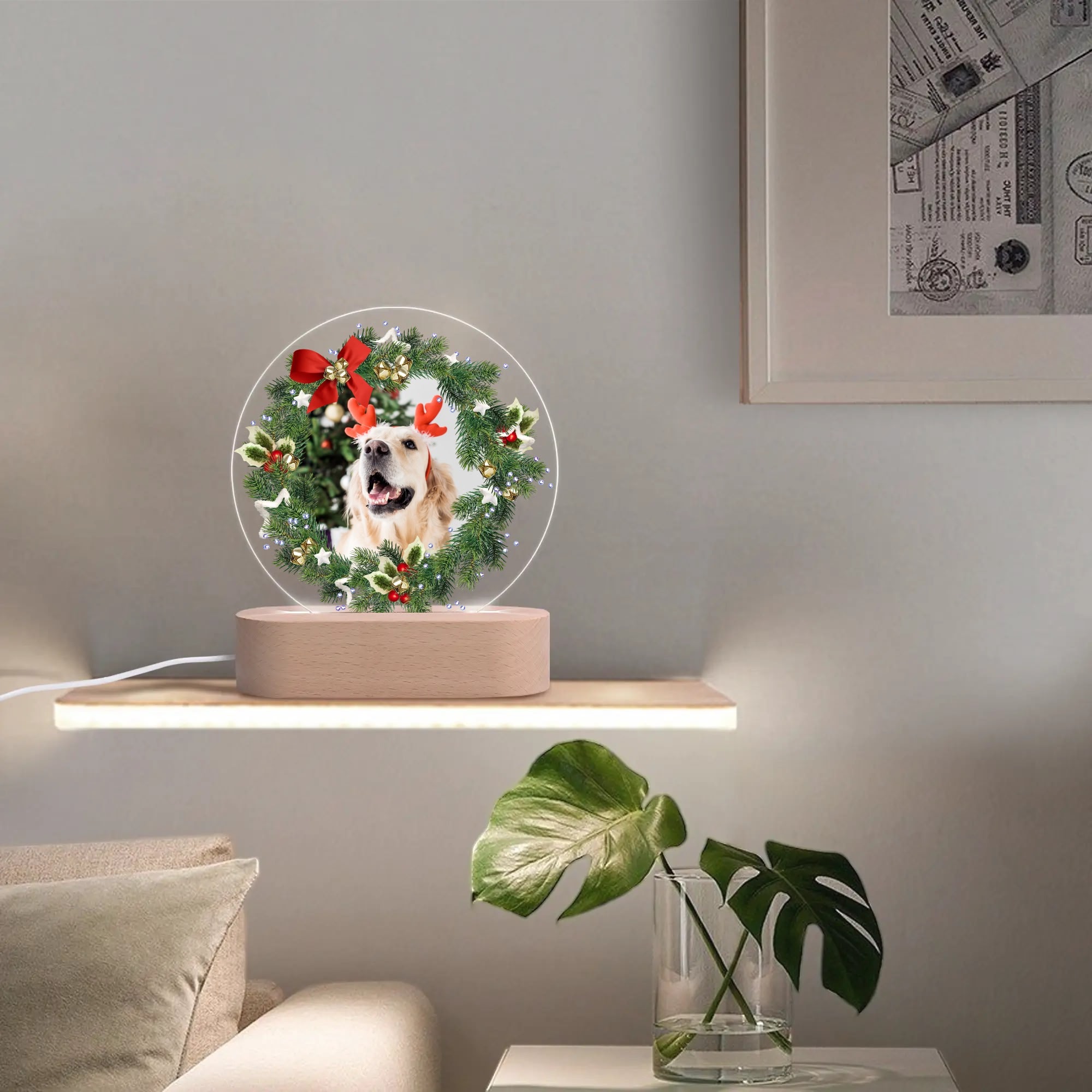 Personalised Name Acrylic Round Lamp Night Light Home Decor - Image 3