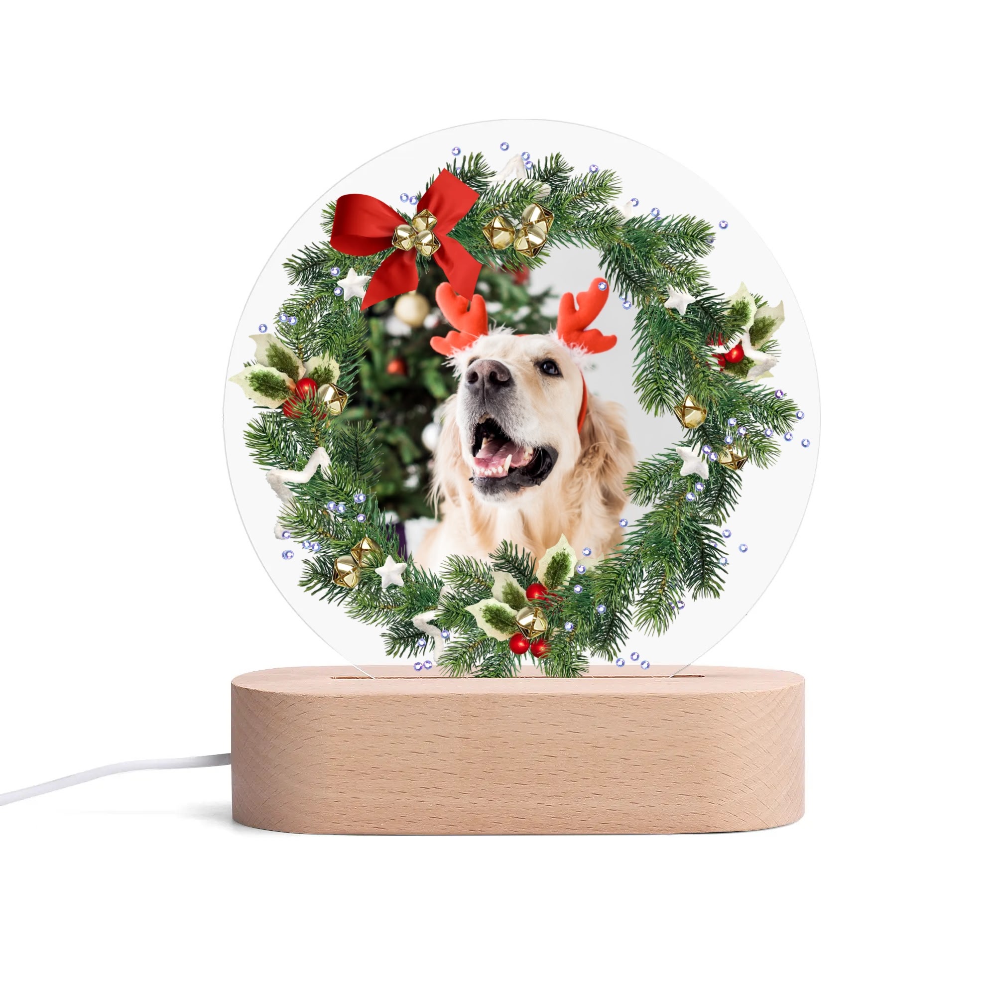 Personalised Name Acrylic Round Lamp Night Light Home Decor - Image 5