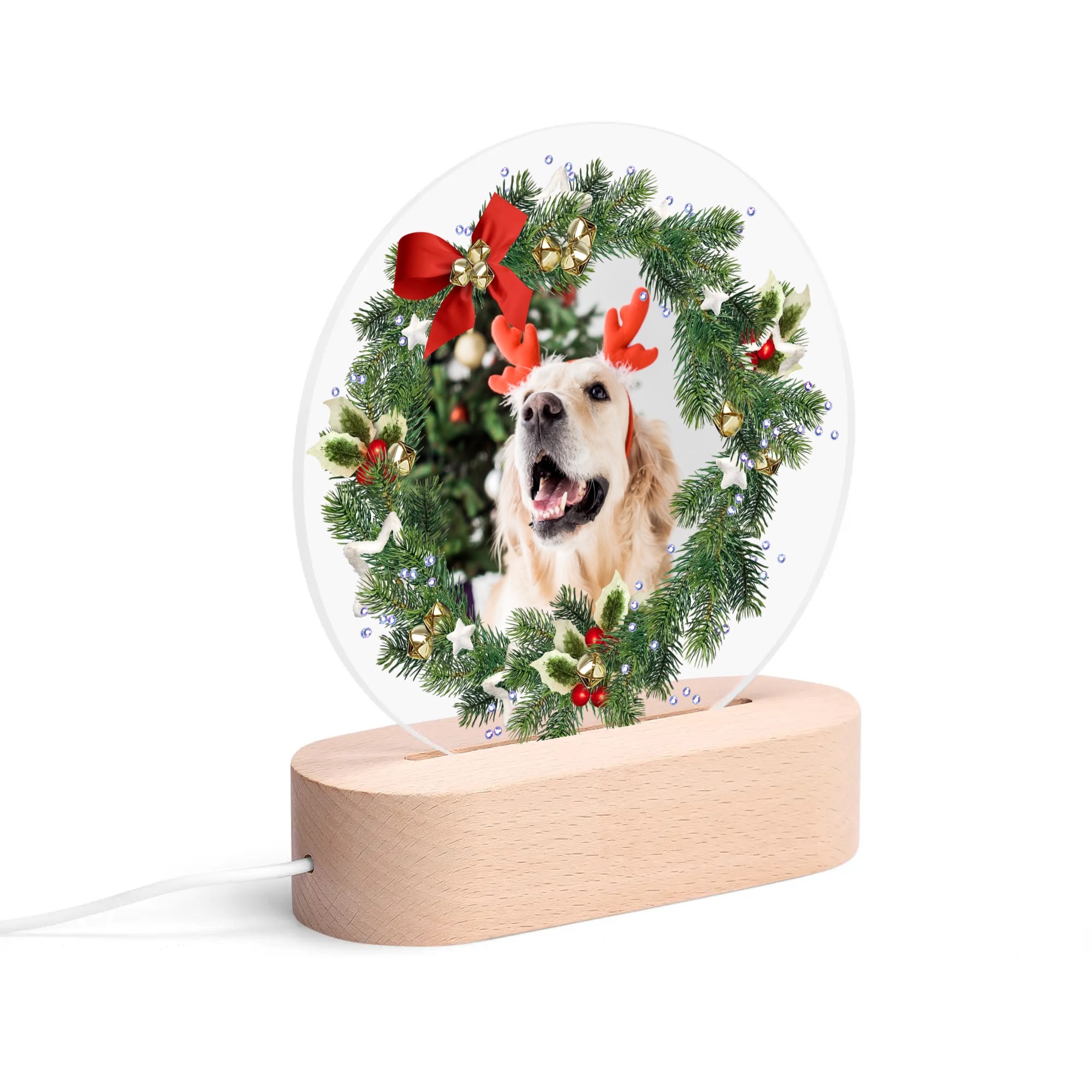 Personalised Name Acrylic Round Lamp Night Light Home Decor - Image 6