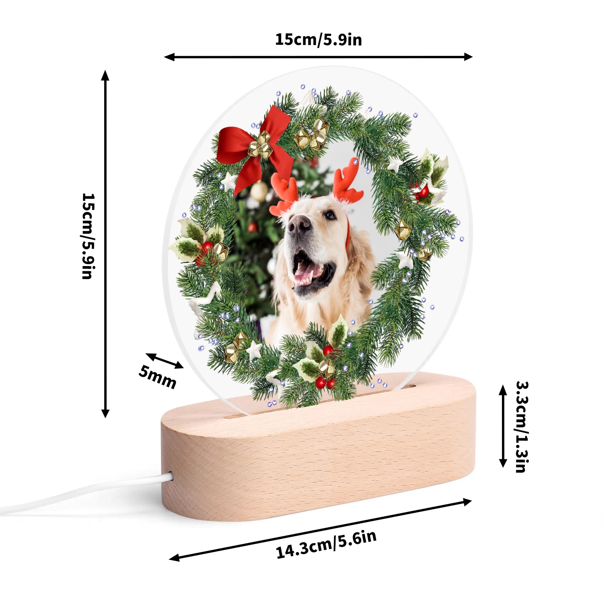 Personalised Name Acrylic Round Lamp Night Light Home Decor - Image 7