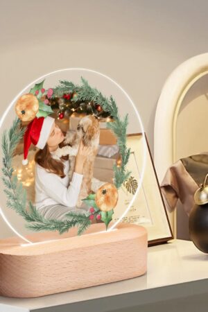 Personalised Name Acrylic Round Lamp Night Light Home Decor