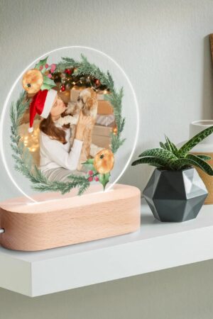 Personalised Name Acrylic Round Lamp Night Light Home Decor