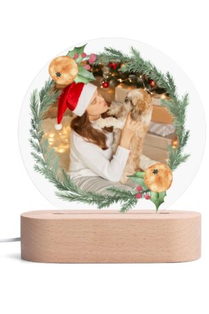 Personalised Name Acrylic Round Lamp Night Light Home Decor