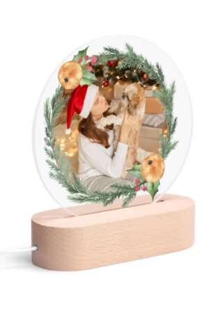 Personalised Name Acrylic Round Lamp Night Light Home Decor