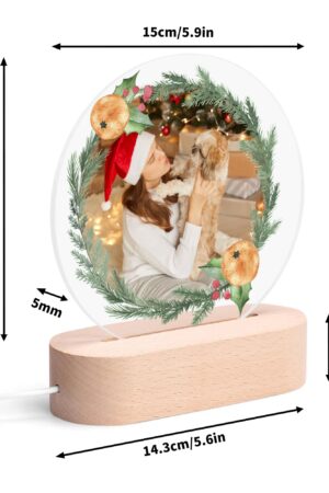 Personalised Name Acrylic Round Lamp Night Light Home Decor