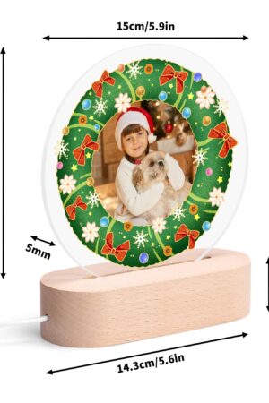 Personalised Name Acrylic Round Lamp Night Light Home Decor