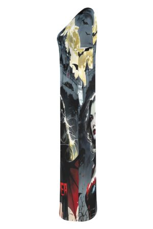 Women's Short Sleeve Dress Casual All Over Print Tshirt Long Dresses