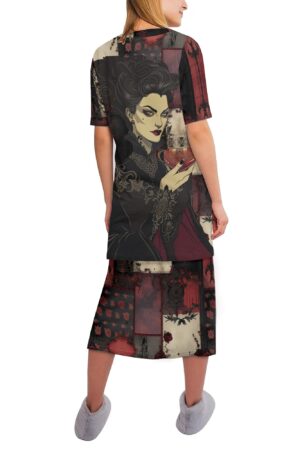 Women's Lightweight Oversize Half-Sleeve T-shirt & Midi Skirt Two-Piece Set