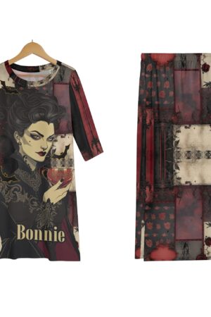 Women's Lightweight Oversize Half-Sleeve T-shirt & Midi Skirt Two-Piece Set