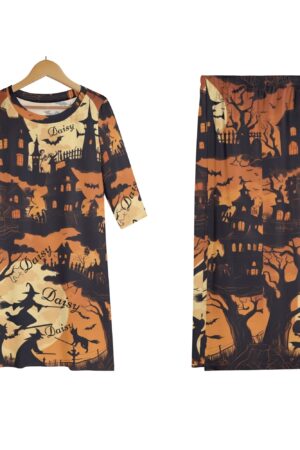 Women's Lightweight Oversize Half-Sleeve T-shirt & Midi Skirt Two-Piece Set