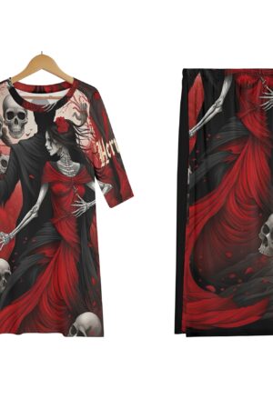 Women's Lightweight Oversize Half-Sleeve T-shirt & Midi Skirt Two-Piece Set