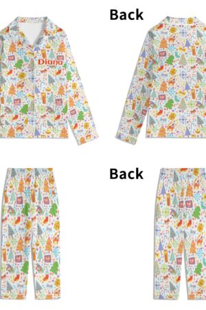 Children's Long Sleeve Nightwear Pajama Set with Pockets