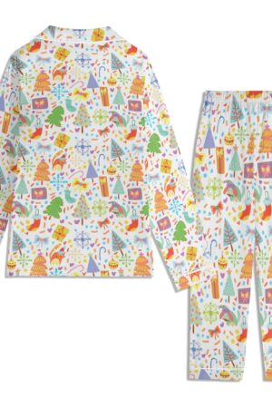 Children's Long Sleeve Nightwear Pajama Set with Pockets