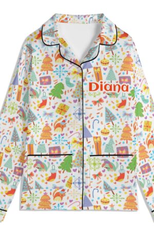 Children's Long Sleeve Nightwear Pajama Set with Pockets