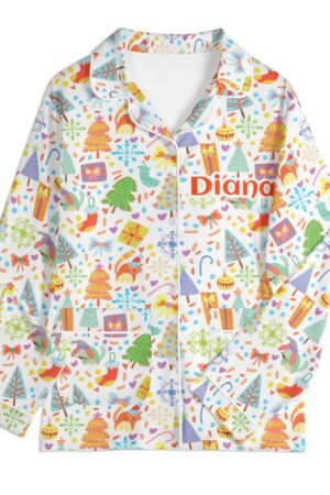 Children's Long Sleeve Nightwear Pajama Set with Pockets