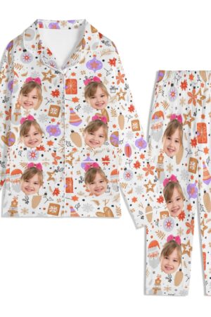 Children's Long Sleeve Nightwear Pajama Set with Pockets