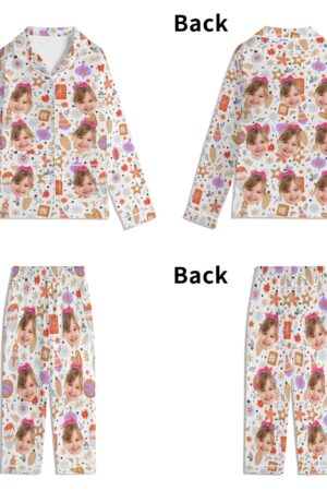 Children's Long Sleeve Nightwear Pajama Set with Pockets