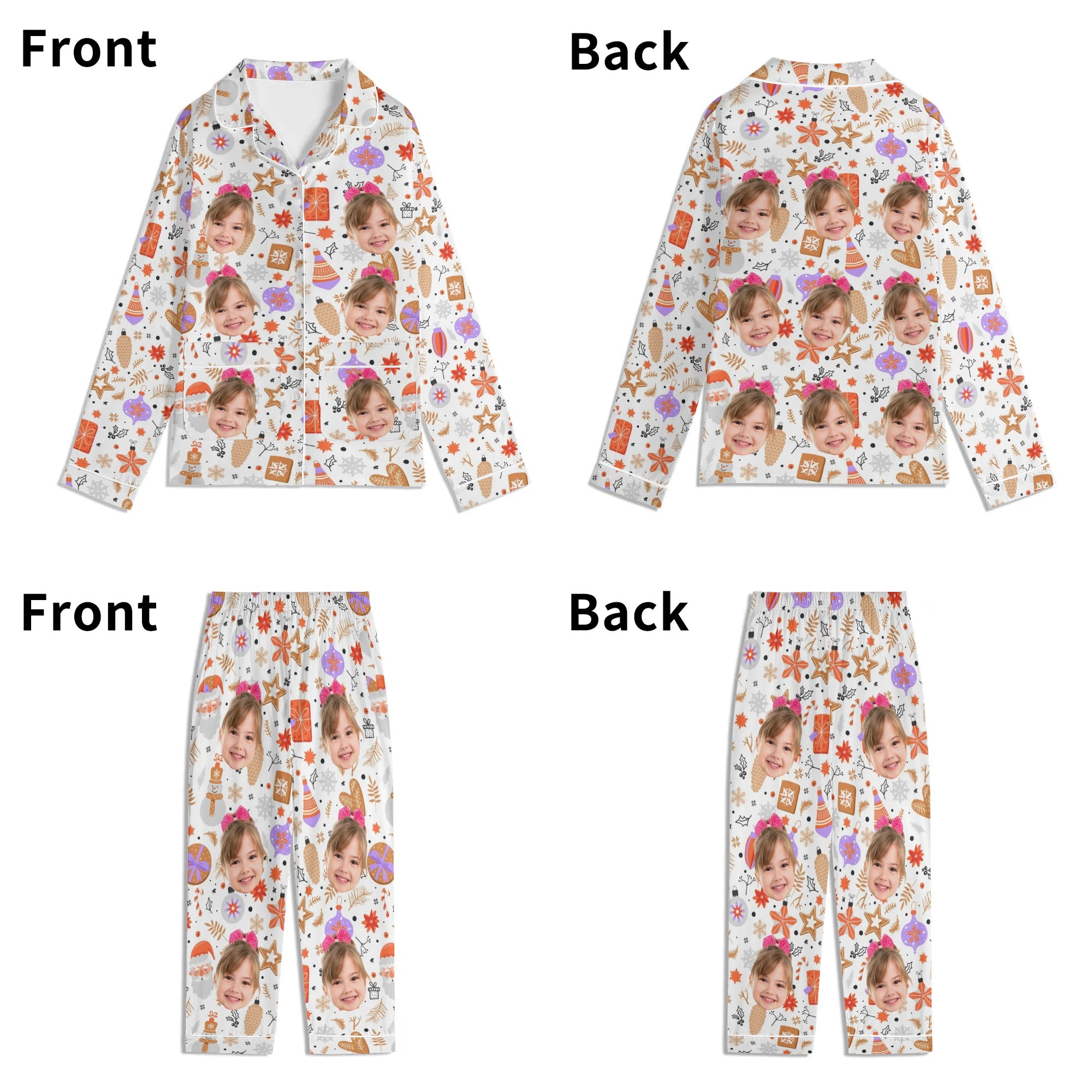 Children's Long Sleeve Nightwear Pajama Set with Pockets - Image 11