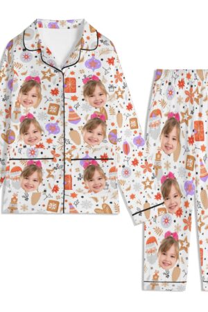 Children's Long Sleeve Nightwear Pajama Set with Pockets