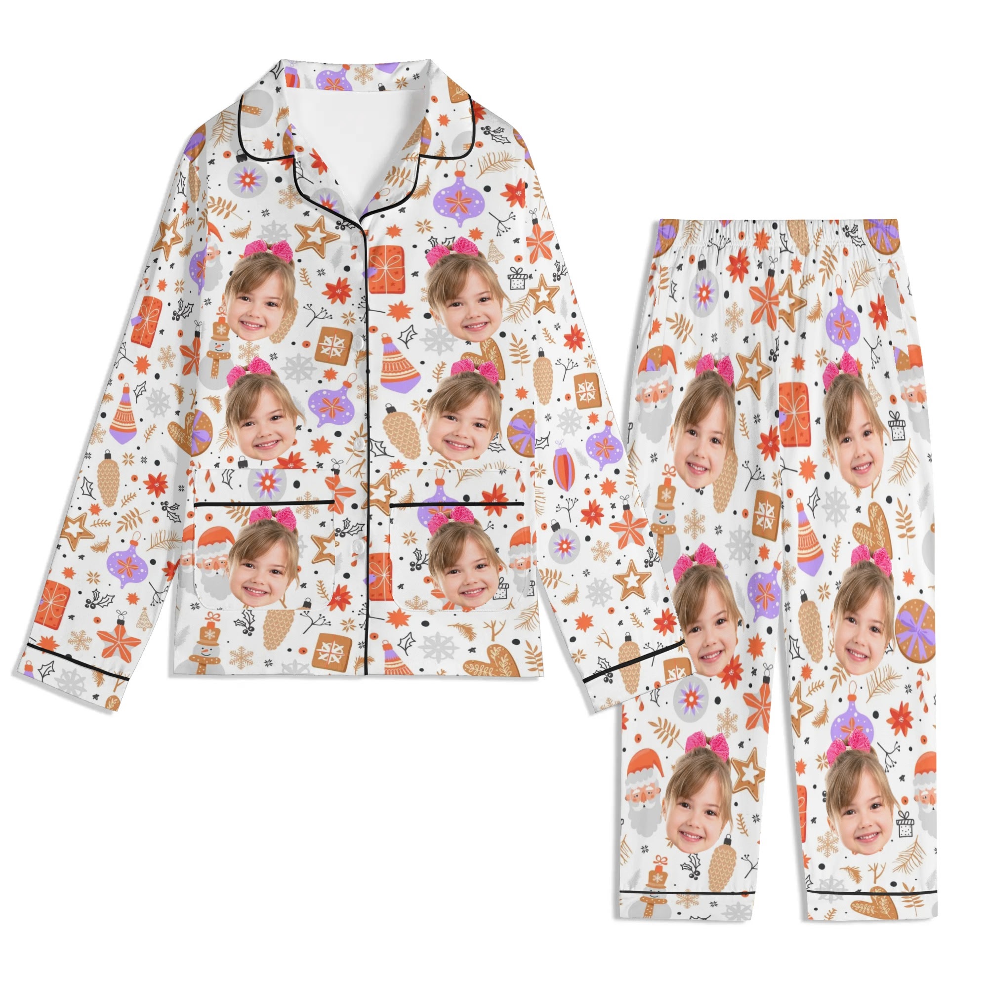 Children's Long Sleeve Nightwear Pajama Set with Pockets - Image 14