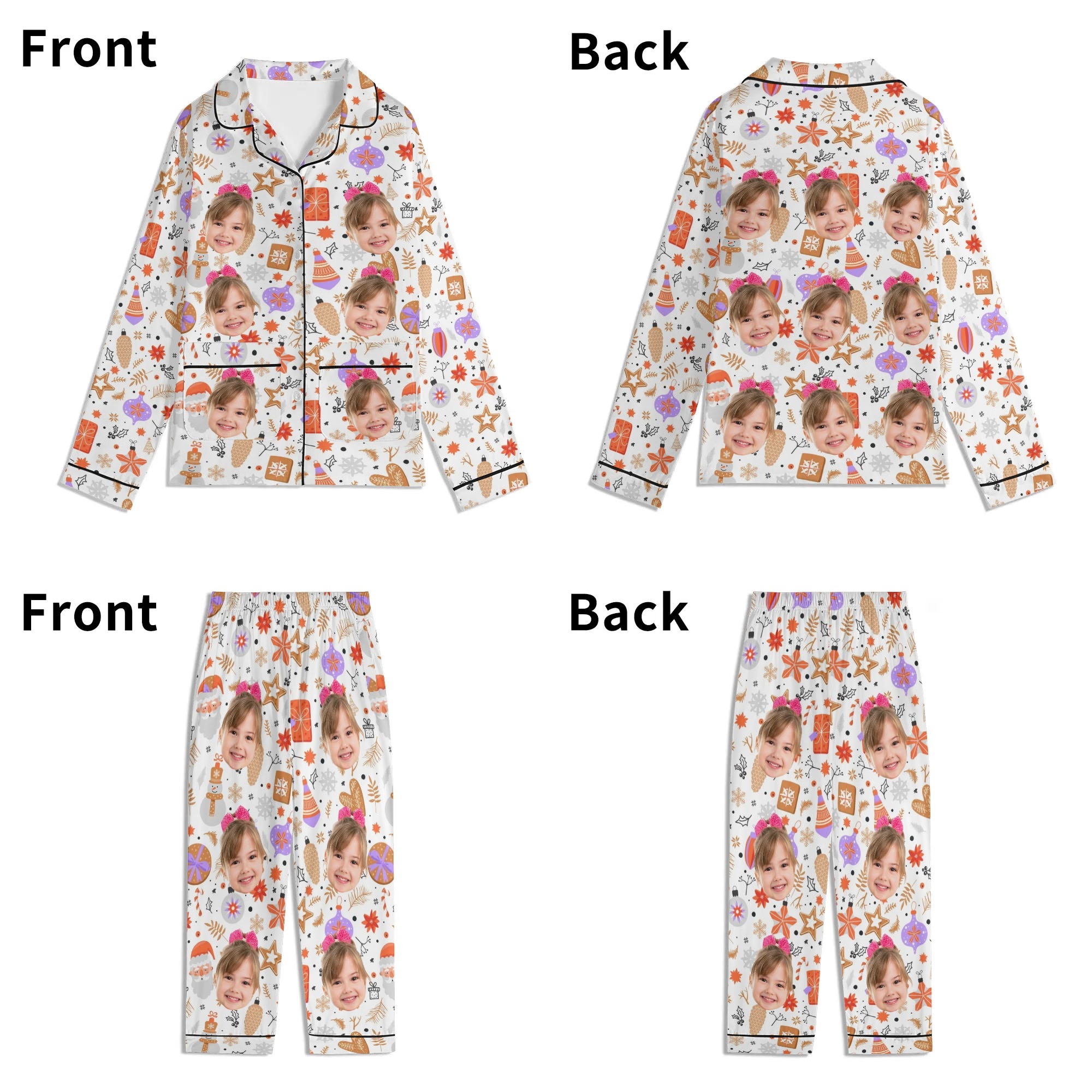 Children's Long Sleeve Nightwear Pajama Set with Pockets - Image 23