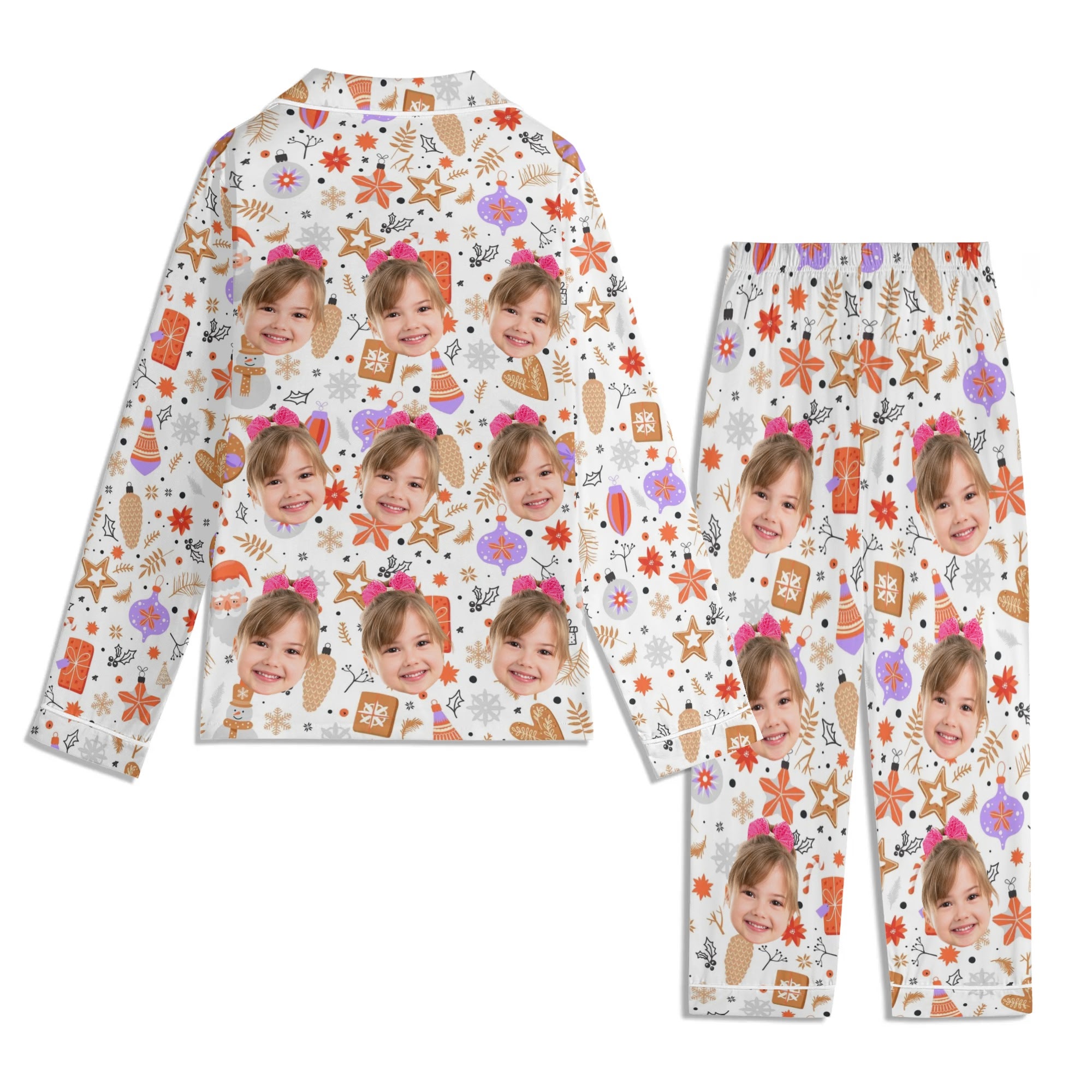 Children's Long Sleeve Nightwear Pajama Set with Pockets - Image 3