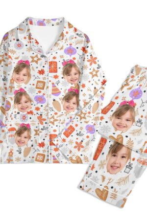 Children's Long Sleeve Nightwear Pajama Set with Pockets