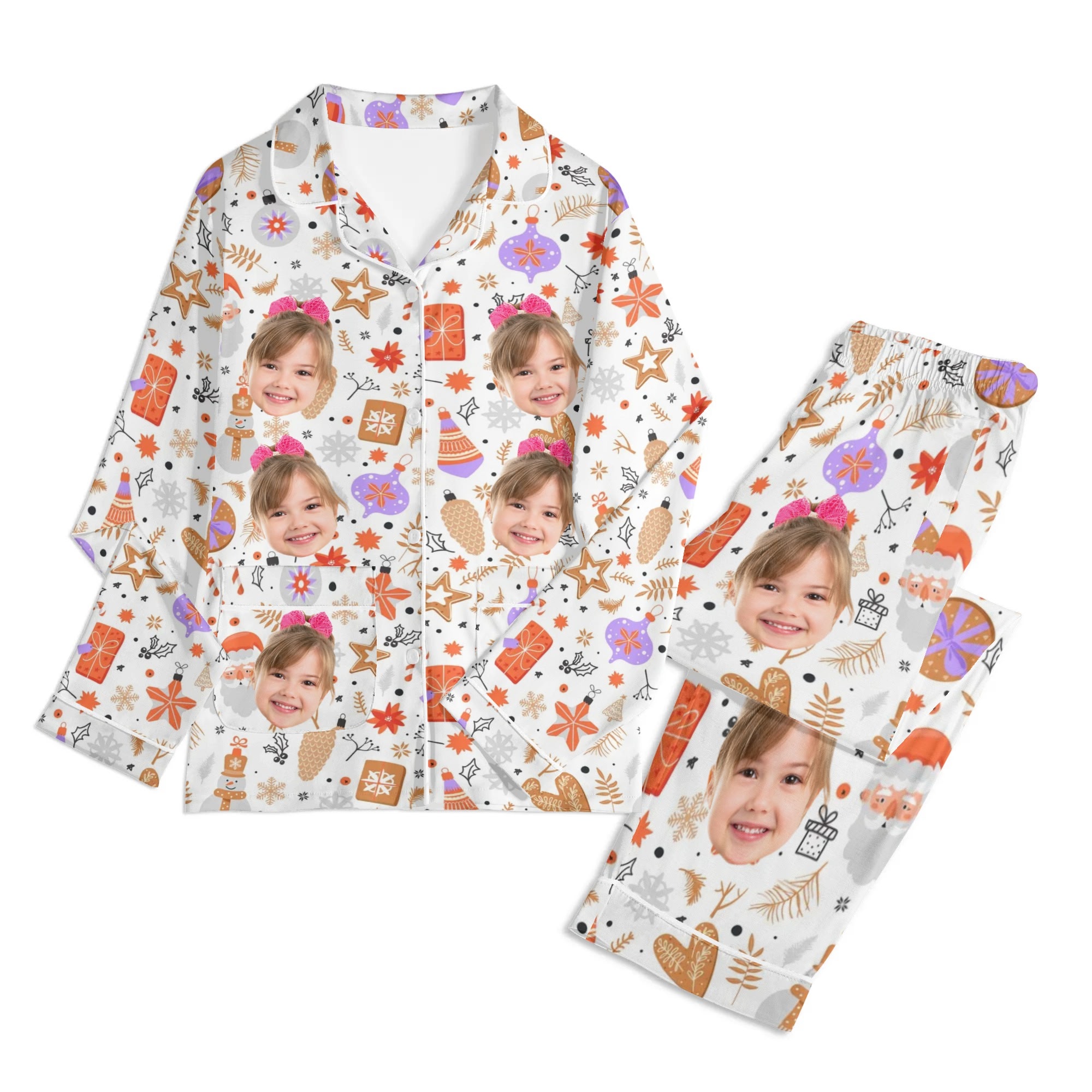 Children's Long Sleeve Nightwear Pajama Set with Pockets - Image 4