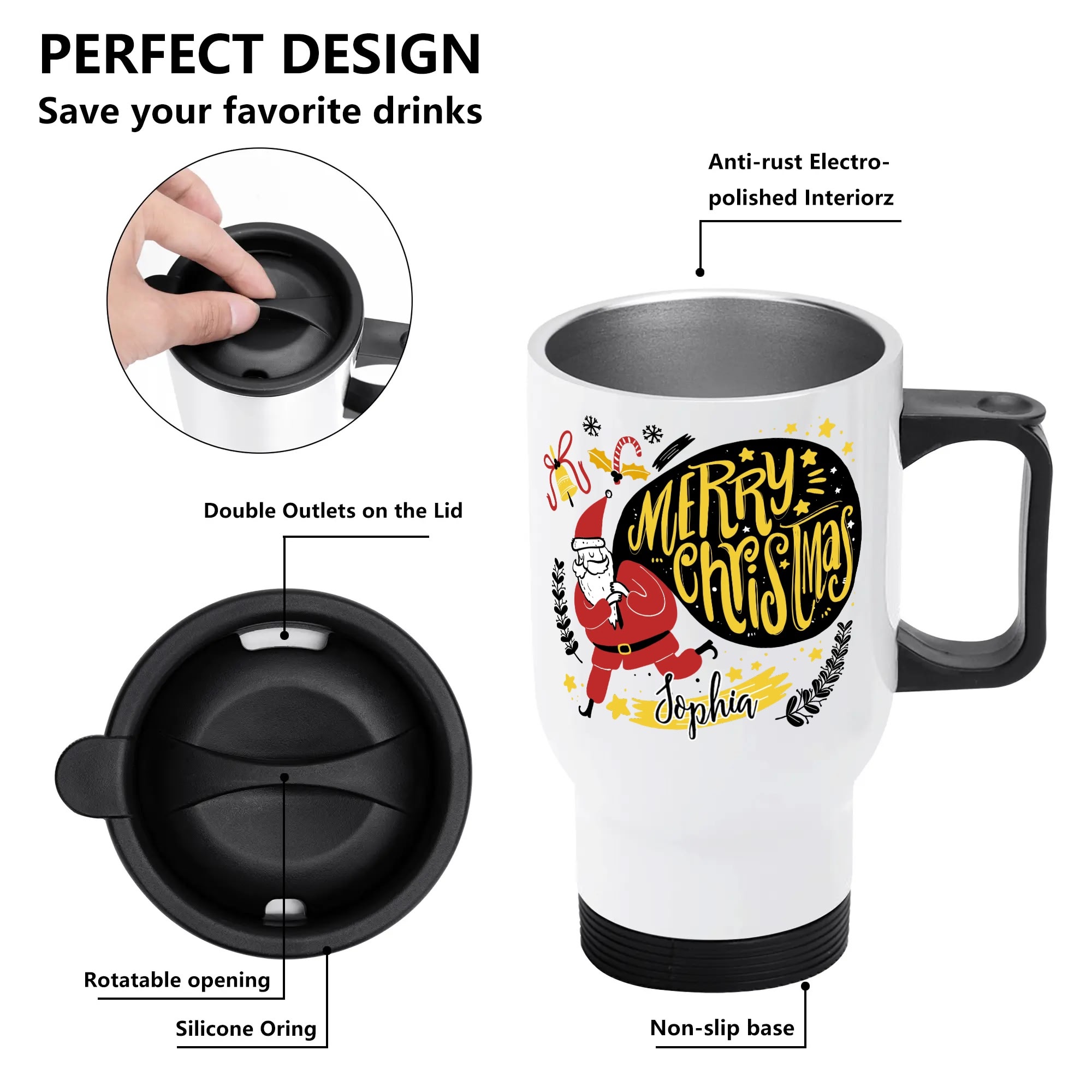 Stainless Steel Travel Coffee Mug (14 oz) - Image 12