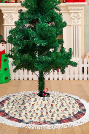 Merry Christmas Fringed Christmas Tree Skirts Decor Home 3 Sizes