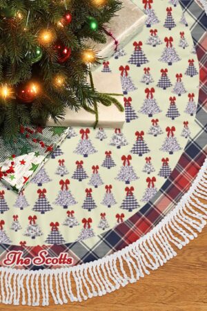 Merry Christmas Fringed Christmas Tree Skirts Decor Home 3 Sizes
