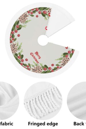 Merry Christmas Fringed Christmas Tree Skirts Decor Home 3 Sizes