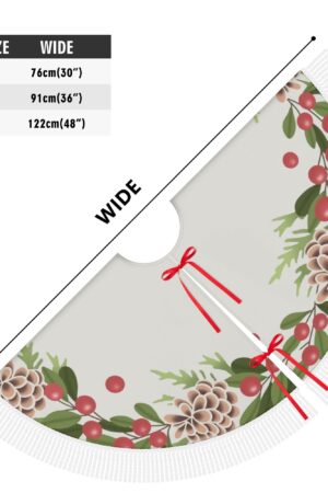 Merry Christmas Fringed Christmas Tree Skirts Decor Home 3 Sizes