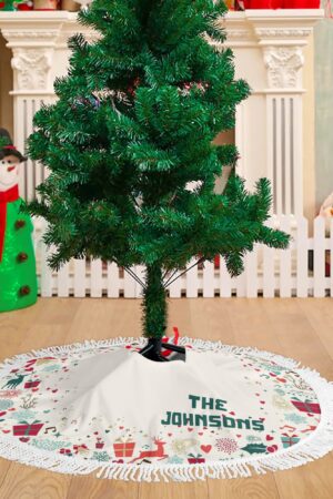 Merry Christmas Fringed Christmas Tree Skirts Decor Home 3 Sizes