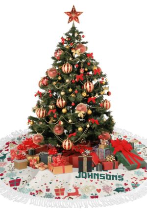 Merry Christmas Fringed Christmas Tree Skirts Decor Home 3 Sizes