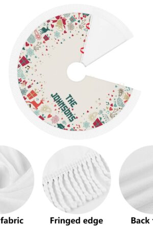 Merry Christmas Fringed Christmas Tree Skirts Decor Home 3 Sizes