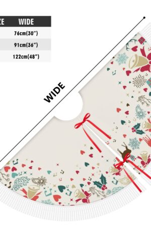 Merry Christmas Fringed Christmas Tree Skirts Decor Home 3 Sizes