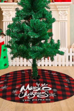 Merry Christmas Snowflake Tree Skirt for Xmas Decor Home 3 Sizes