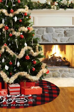 Merry Christmas Snowflake Tree Skirt for Xmas Decor Home 3 Sizes