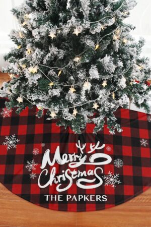 Merry Christmas Snowflake Tree Skirt for Xmas Decor Home 3 Sizes