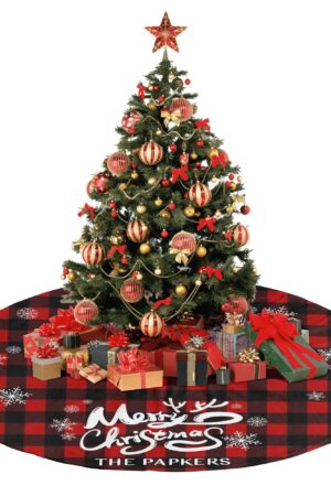 Merry Christmas Snowflake Tree Skirt for Xmas Decor Home 3 Sizes